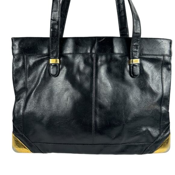 Vintage Lou Taylor Black Purse Handbag Made in Italy with Gold Hardware - Picture 3 of 16